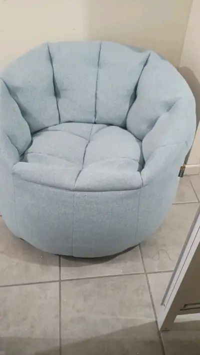 Sillón redondo gris claro - miniatura 1
