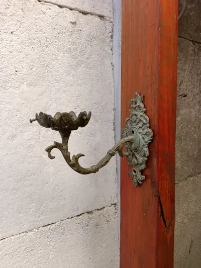 Aplique mural antiguo de bronce - miniatura 2