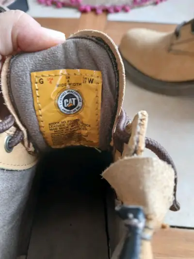 Botines de cuero beige con cordones - miniatura 4