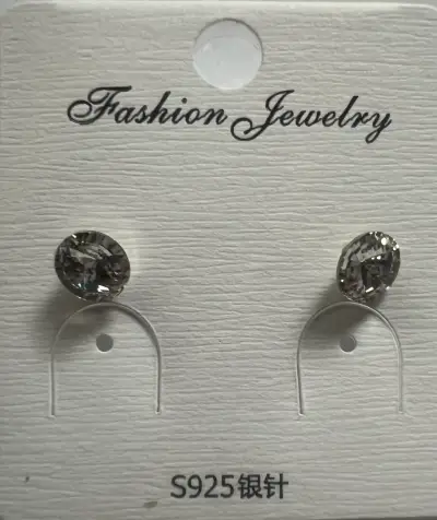 Collar y aros de plata con cristal - miniatura 3