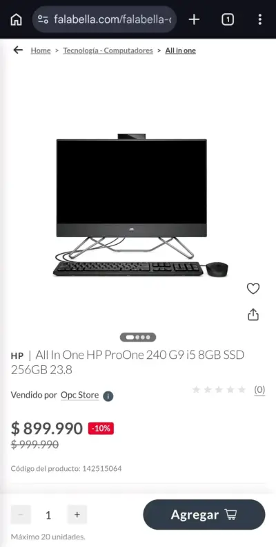 Computador All In One HP ProOne - miniatura 1