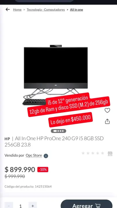 Computador All In One HP ProOne - miniatura 2