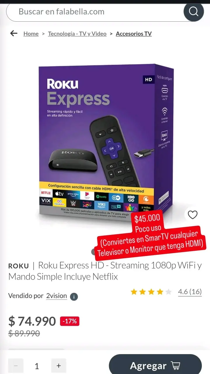 Roku Express HD streaming 1080p