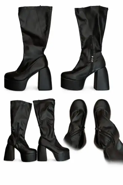 Botas negras plataforma alta - miniatura 2