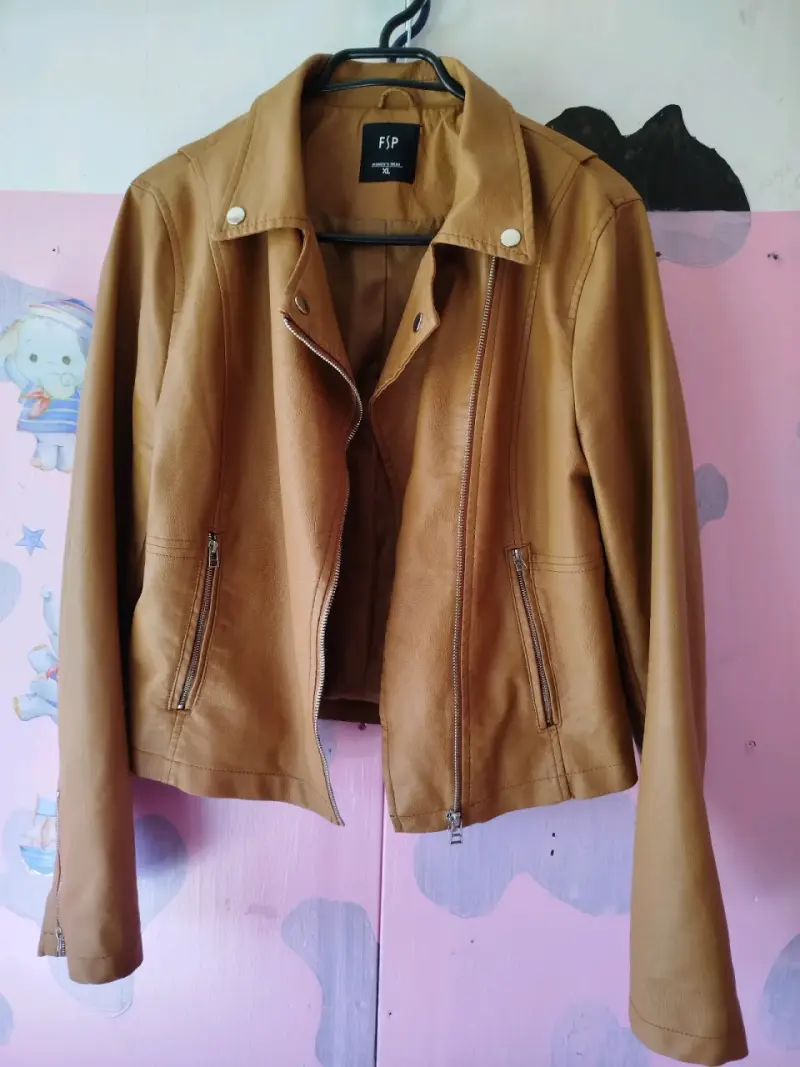 Chaqueta de cuero, café - 2