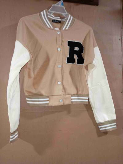 Chaqueta estilo varsity beige talla estándar - miniatura 1