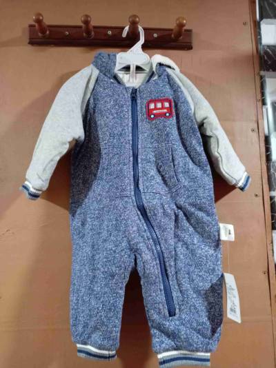 Enterito azul con capucha para bebé 12 meses - miniatura 1