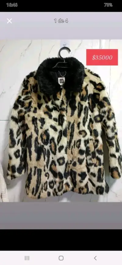 Abrigo de piel sintética leopardo - miniatura 1