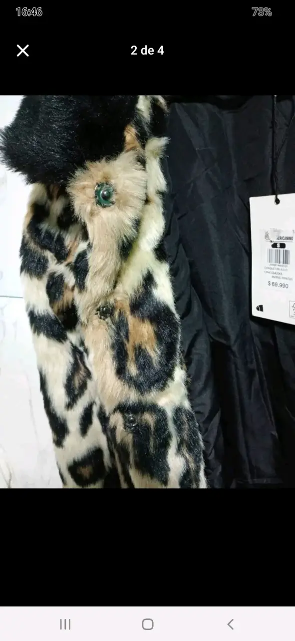 Abrigo de piel sintética leopardo - 3