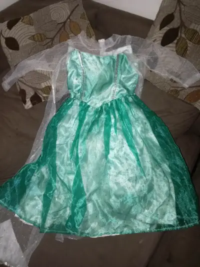 Disfraz verde con capa brillante frozen - miniatura 1