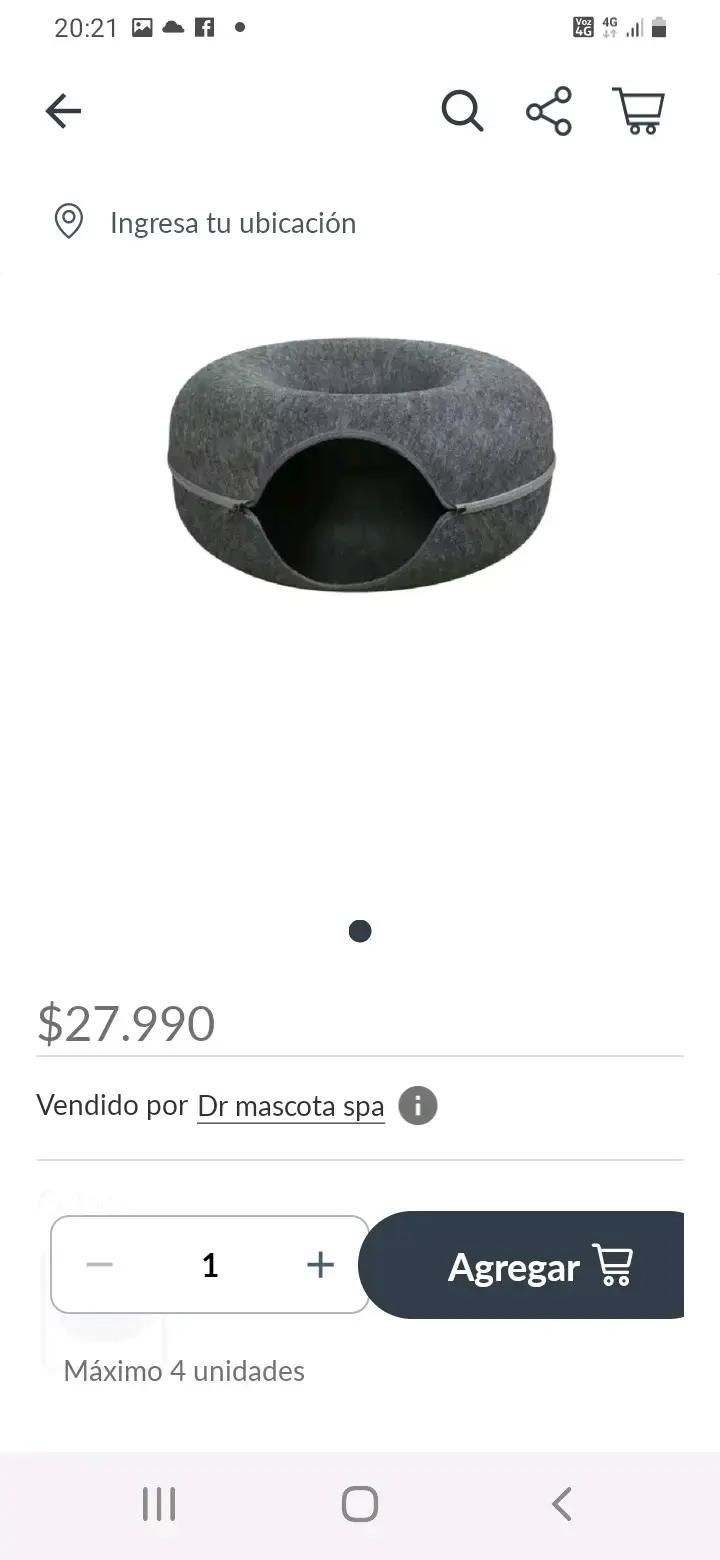 Cama para mascotas gris - 4