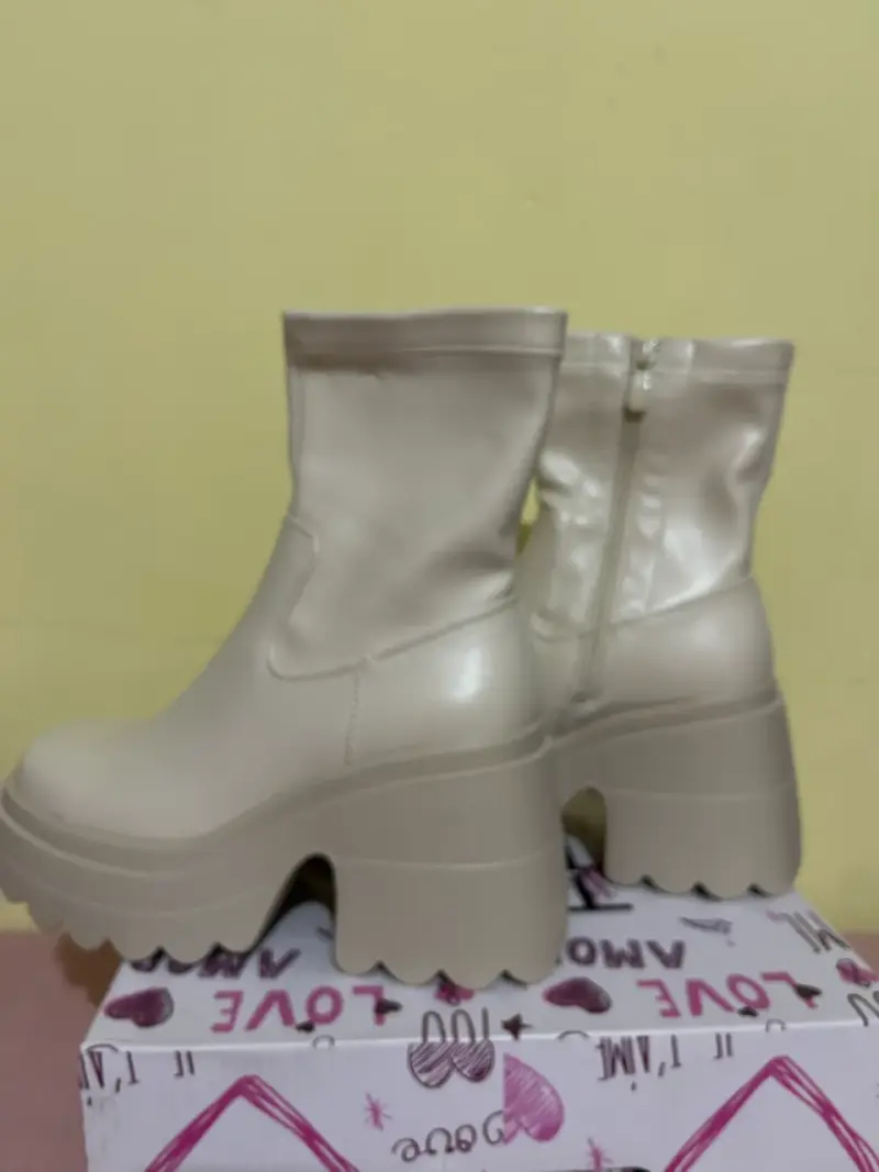 Botines beige plataforma - 3