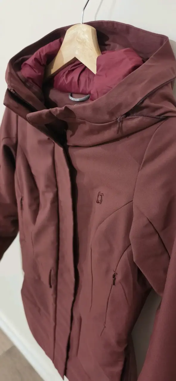 Parka burdeo con capucha - 5