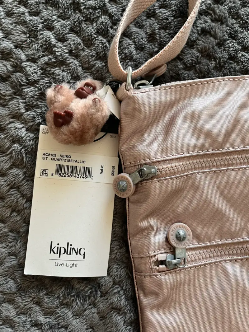 Cartera Kipling keiko rose gold nueva - 3