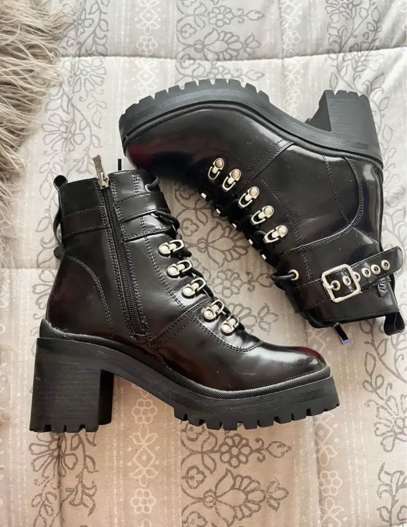 Botines negros con plataforma 38 - 3