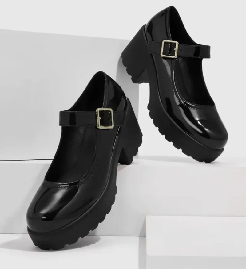 Zapato charol negro con plataforma - nuevos - 6