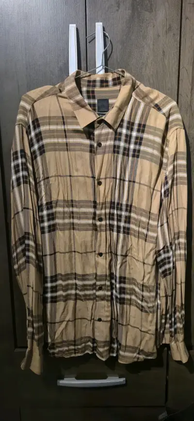 Camisa H&M cuadrillé café talla XL - miniatura 1