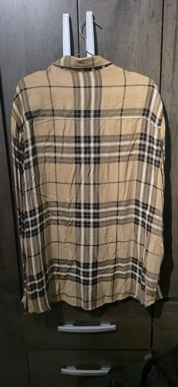 Camisa H&M cuadrillé café talla XL - 2