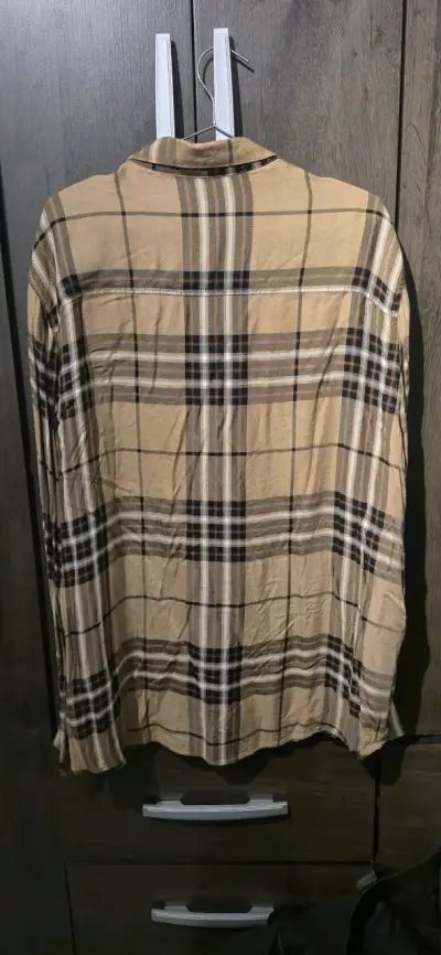 Camisa H&M cuadrillé café talla XL - miniatura 2