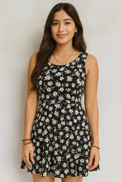 Vestido elegante negro con encaje - miniatura 5