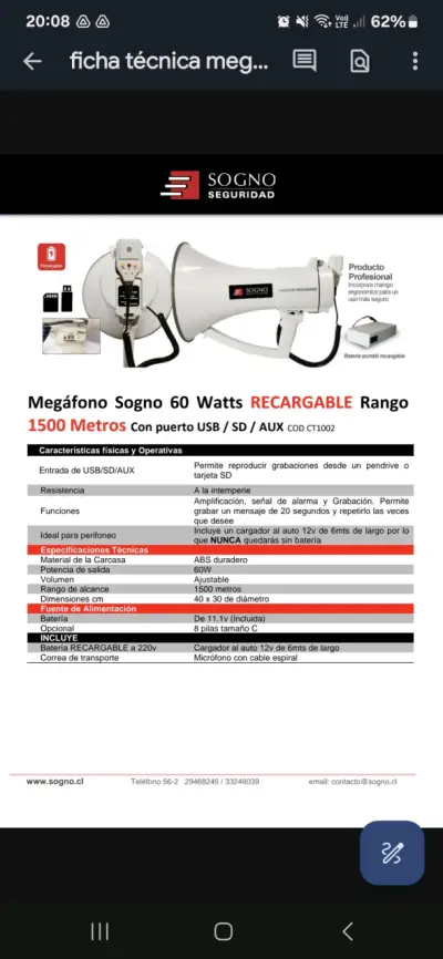 Megáfono Sognotech con micrófono - miniatura 4