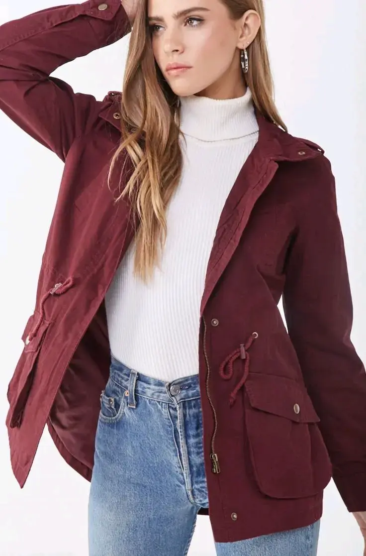 Chaqueta de entretiempo burdeos - 3