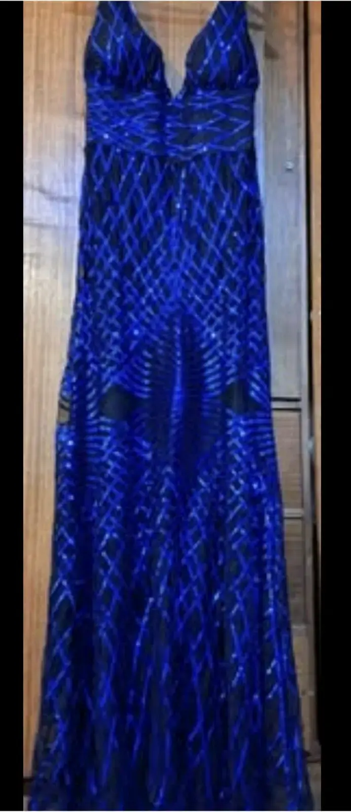 Vestido de gala azul elegante - 3