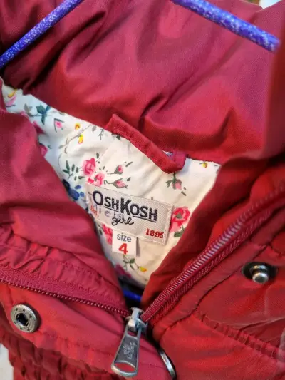Parka infantil burdeo con capucha talla 4 - miniatura 2