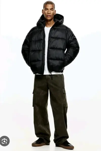 Chaqueta puffer negra hombre - miniatura 1