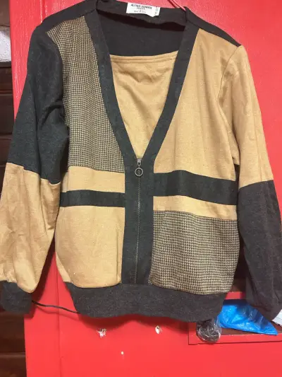 Chaqueta Alfred Dunner beige y negra - miniatura 1