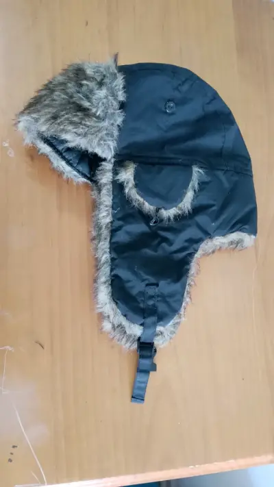 Gorro de aviador negro con forro - miniatura 1