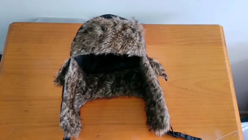 Gorro de aviador negro con forro - 2