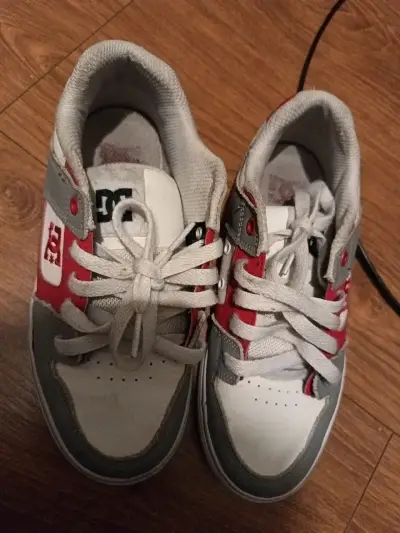 Zapatillas DC grises y rojas - miniatura 1