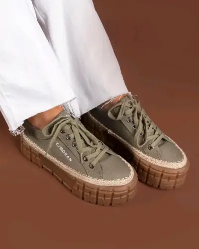 Zapatillas verdes plataforma c/moran - miniatura 2