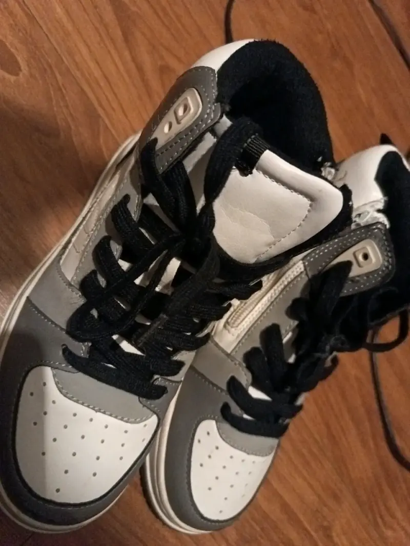 Zapatillas altas gris y blanco Zara talla 35de niñ - 2