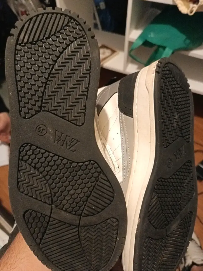 Zapatillas altas gris y blanco Zara talla 35de niñ - 5