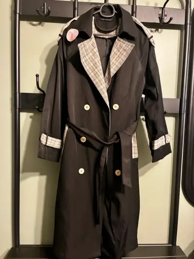 Trench negro elegante - miniatura 3
