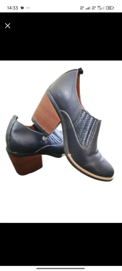 Botines de cuero con taco talla 36 cuero - miniatura 1