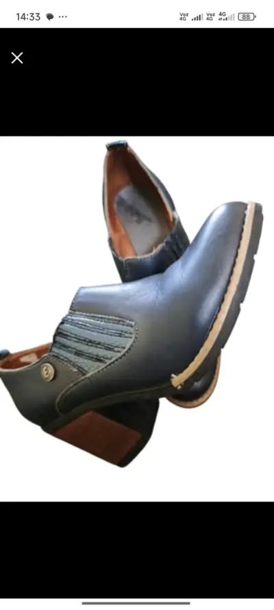 Botines de cuero con taco talla 36 cuero - miniatura 2