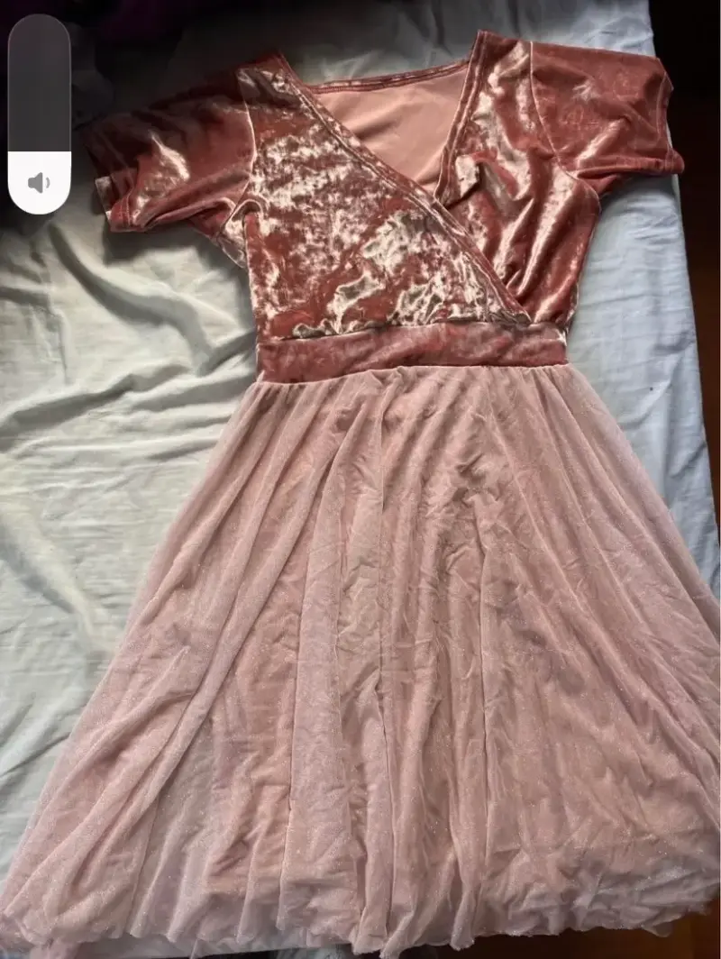 Vestido de terciopelo rosa - 3