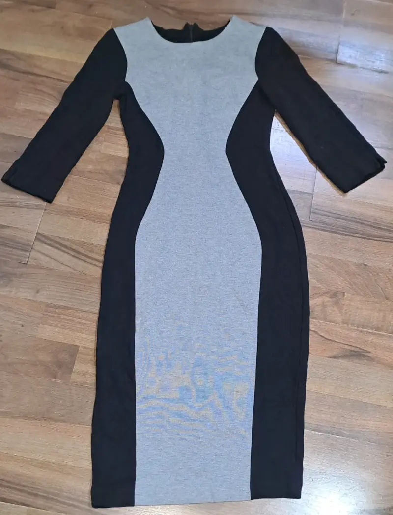 Vestido gris y negro elegante - 2