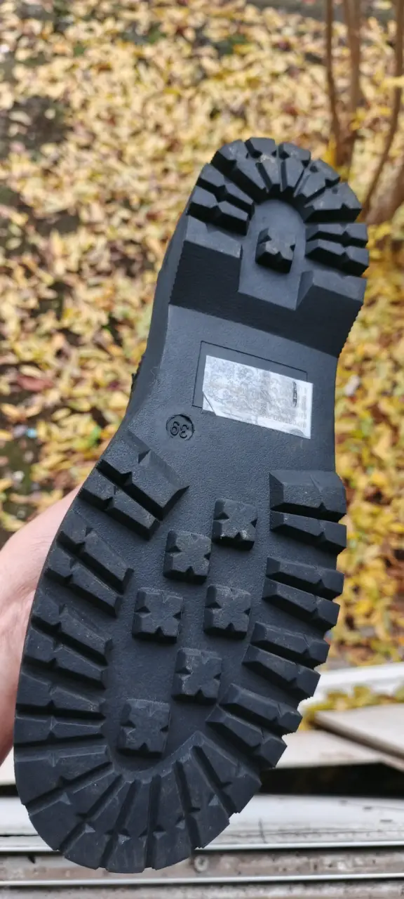 Botín negro de cuero con plataforma - 5