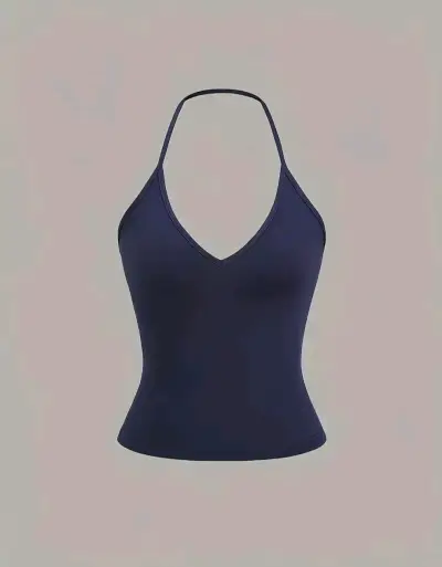 Top blanco halter sin mangas - miniatura 3