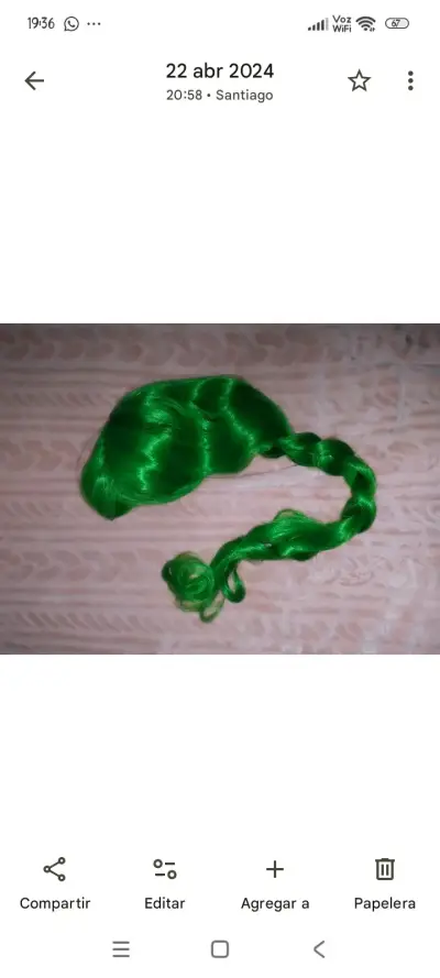 Peluca larga verde - miniatura 1