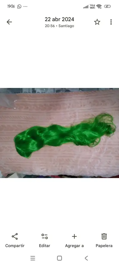 Peluca larga verde - miniatura 2