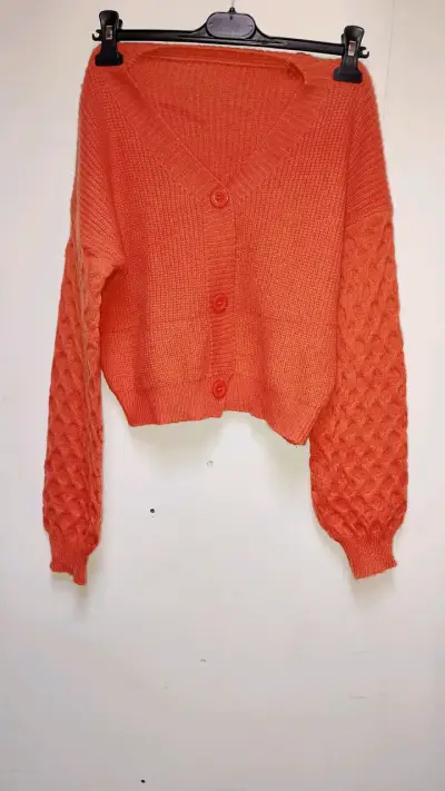 Cardigan tejido naranja - miniatura 2
