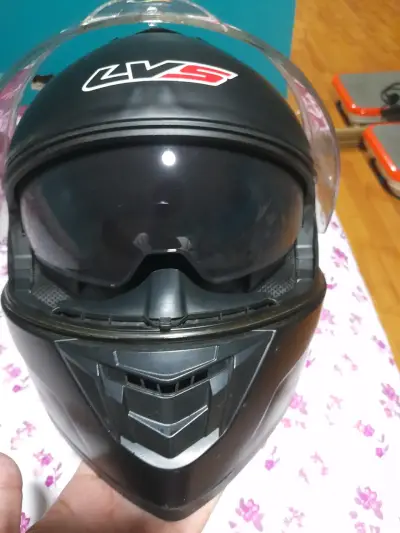 Casco de moto LVS negro - miniatura 1