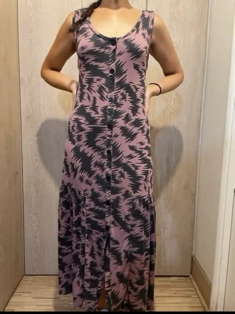 Vestido largo estampado zigzag - 2
