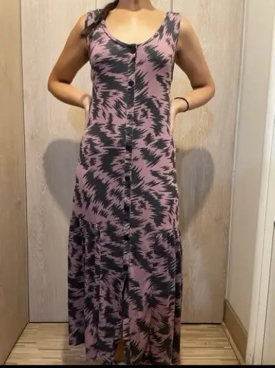 Vestido largo estampado zigzag - miniatura 2