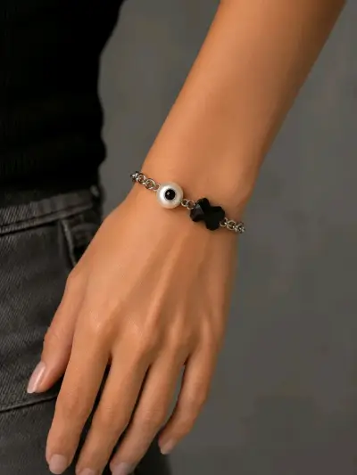 Pulsera de eslabones con perla - miniatura 2